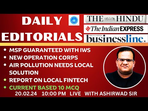 20Th Feb. 2024| The Hindu Editorial | Current Affairs | Ashirwad Sir | GS WITH ASHIRWAD